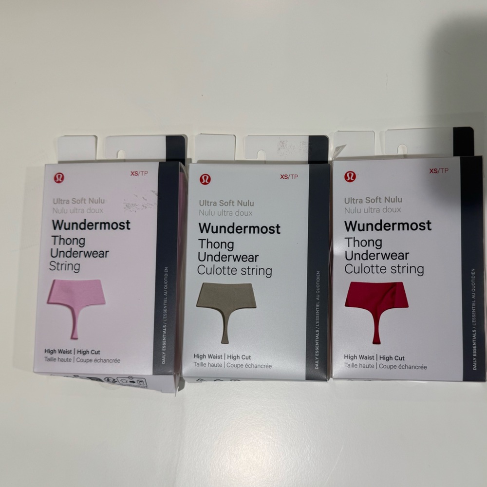 Lululemon Wundermost Thong Set - Pink, Tan, Red